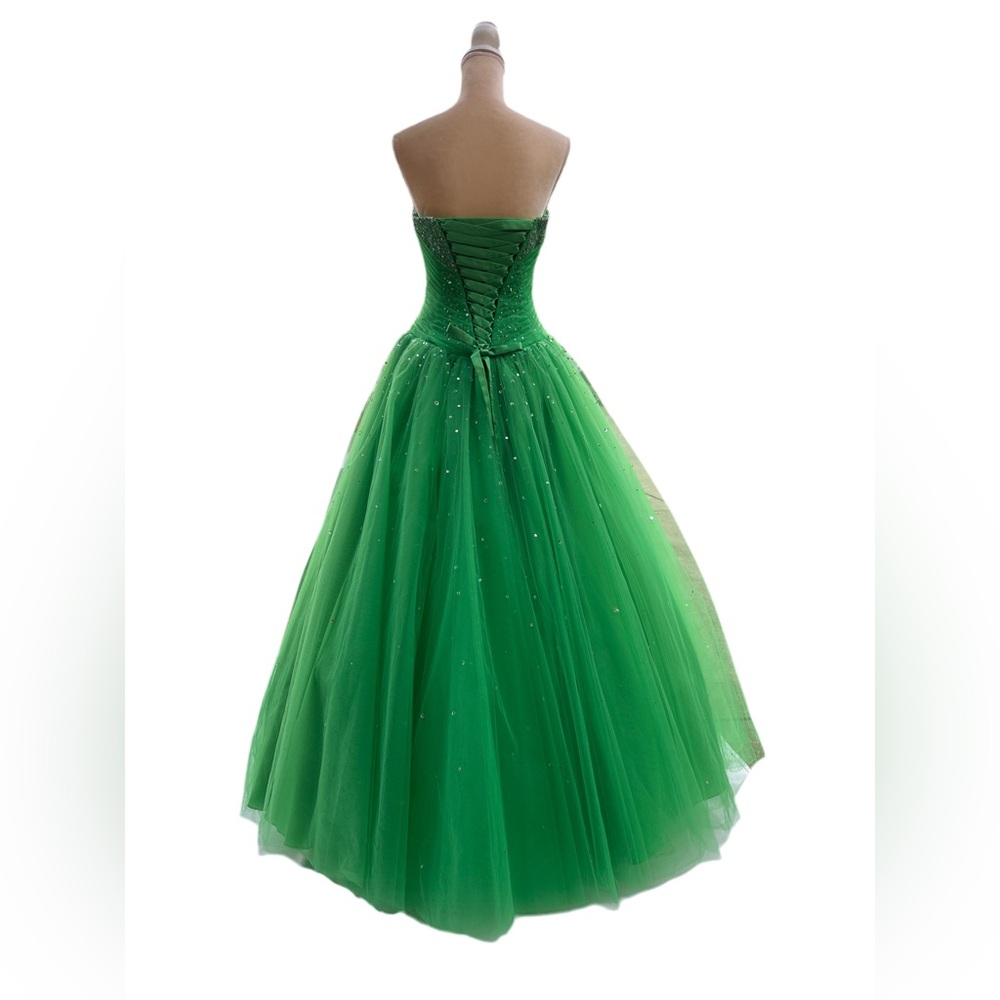 Mori Lee by Madeline Gardner Size 7/8 Green Envy Strapless Quinceañera Ball Gown - Picture 4 of 13